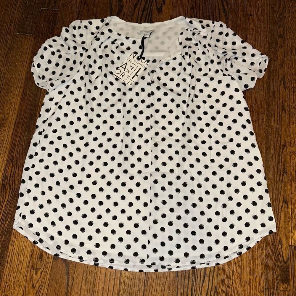 41 Hawthorn Black and White Polka Dot Blouse